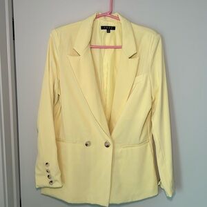Butter Yellow Double Breasted Blazer